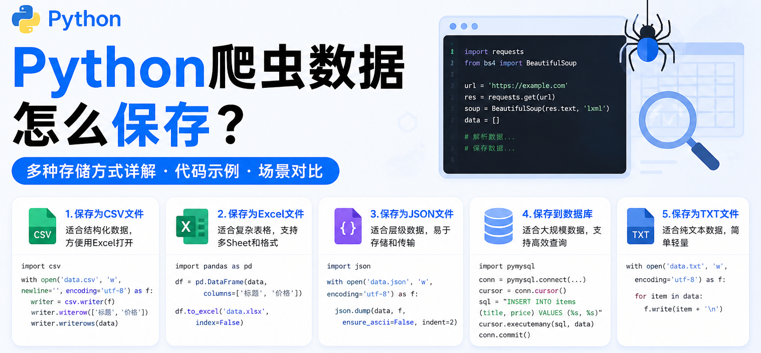 Python爬虫数据怎么保存